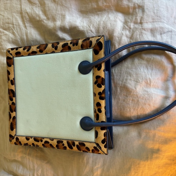 Vintage Nicole Miller Tote with leopard trim - Picture 4 of 6